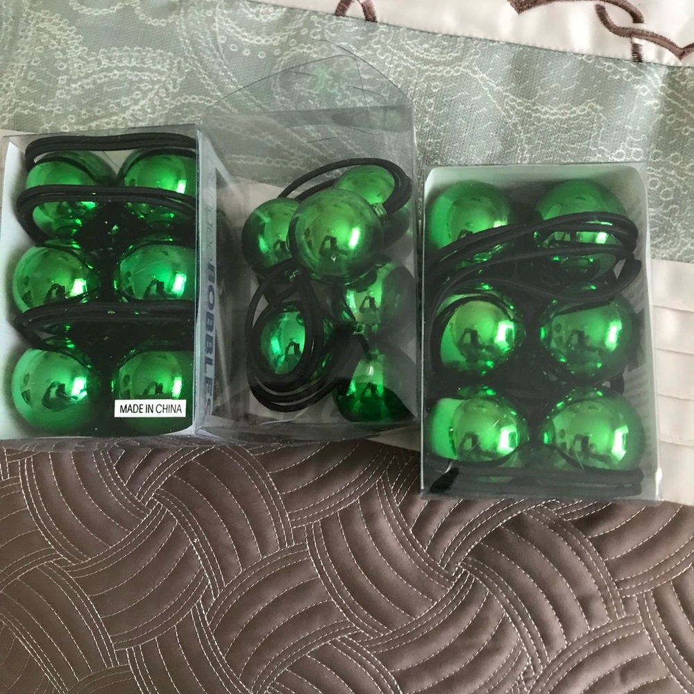 Christmas Bungee Bobbles, green decor item. Like new.